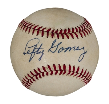 Lefty Gomez Single-Signed Official A.L.  Baseball (JSA)